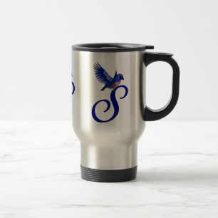 Bluebird Monogram Initial S Elegant Reisebecher