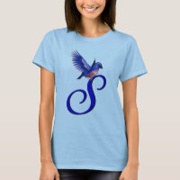 Bluebird Monogram Initial S Elegant