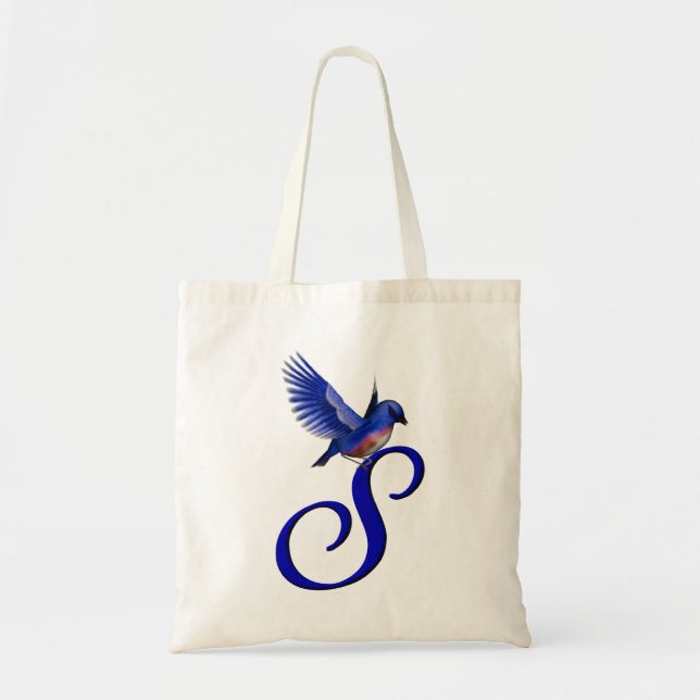 Bluebird Monogram Initial S Tragetasche (Vorne)