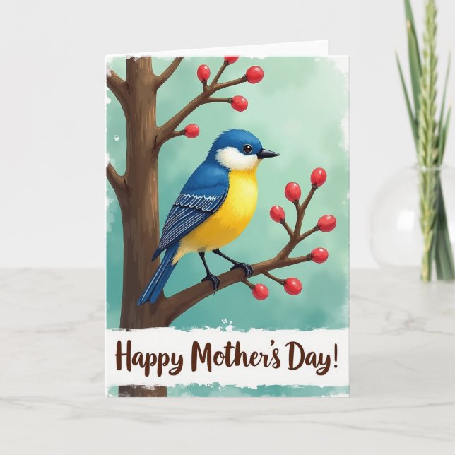 Bluebird Mutters Tag Szene Karte (Vorderseite)