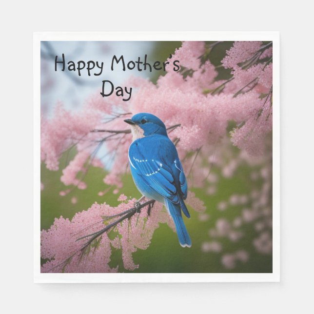 Bluebird-Muttertag Serviette (Vorderseite)