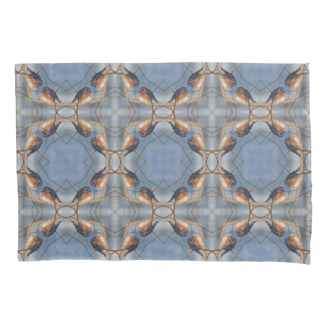 Bluebird Nature Abstract Kaleidoscope Art Kissenbezug (Vorderseite)