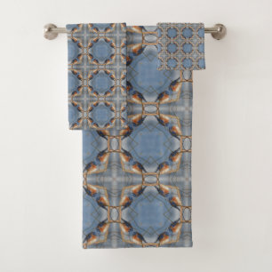 Bluebird Nature Art Abstrakt Kaleidoskop Badhandtuch Set
