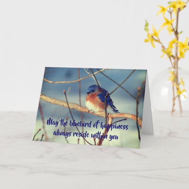 Bluebird of Happy Inspiration Card Karte (Gelbe Blume)