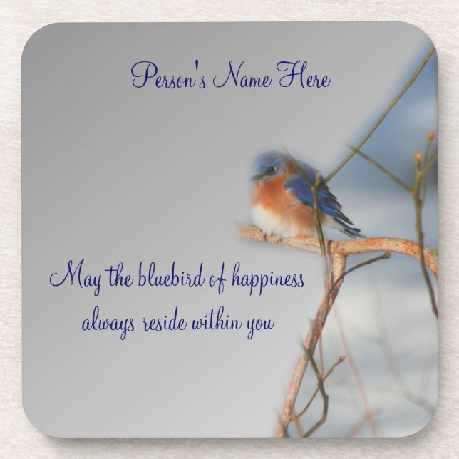 Bluebird of Happy Personalisiert Untersetzer Set (Vorderseite)