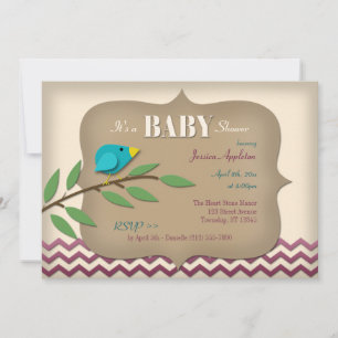 Bluebird Scrapbook Style Babydusche Einladungen