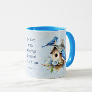Bluebird Scripture Mug Birdhouse Ecclesiastes