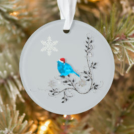 Bluebird sieht Weihnachts-Schneeflocke Ornament