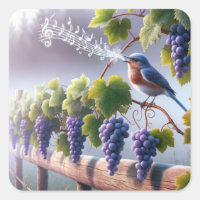 Bluebird singt auf einem Grapevine