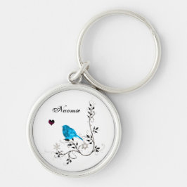 Bluebird und Blue Heart Schlüsselanhänger
