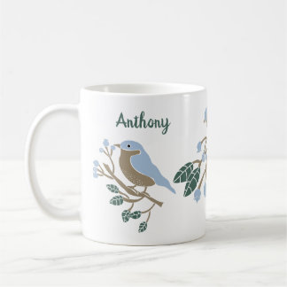 Bluebird und Blueberries Personalisiert Kaffeetasse