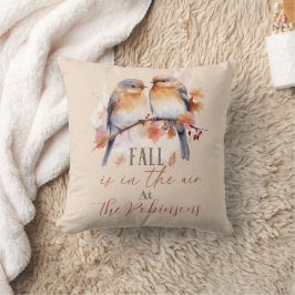Bluebird und Karierte Herbstfamilie Throw Kissen