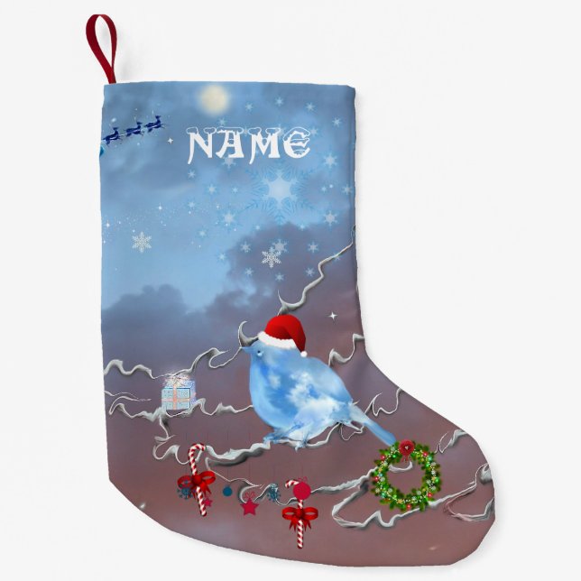 Bluebird und Santa 2 Weihnachts-Strumpf Kleiner Weihnachtsstrumpf (Vorderseite)