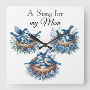 Bluebird Wall Clock Quadratische Wanduhr