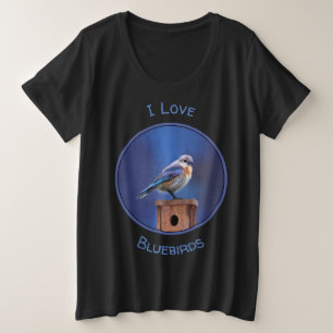 Bluebird (weibliche Malerei) - Original Bird Art Große Größe T-Shirt