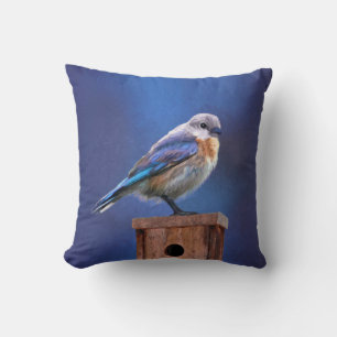 Bluebird (weibliche Malerei) - Original Bird Art Kissen