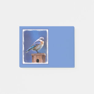 Bluebird (weibliche Malerei) - Original Bird Art Post-it Klebezettel