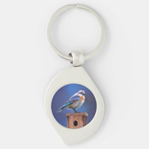 Bluebird (weibliche Malerei) - Original Bird Art Schlüsselanhänger
