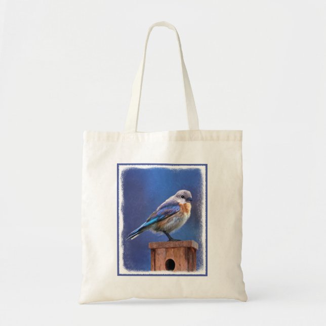 Bluebird (weibliche Malerei) - Original Bird Art Tragetasche (Vorne)