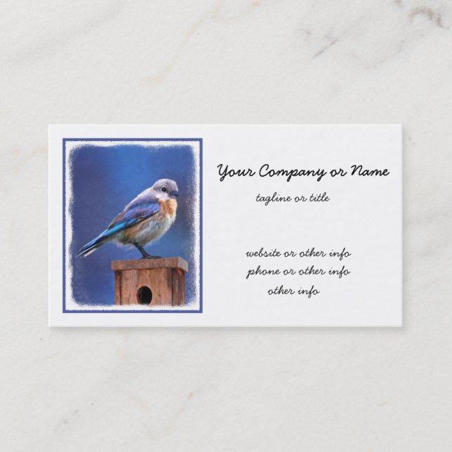 Bluebird (weibliche Malerei) - Original Bird Art Visitenkarte (Vorderseite)