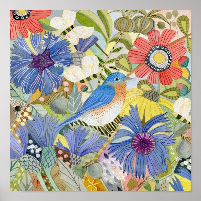 Bluebird/Wiesenposter Poster (Vorne)
