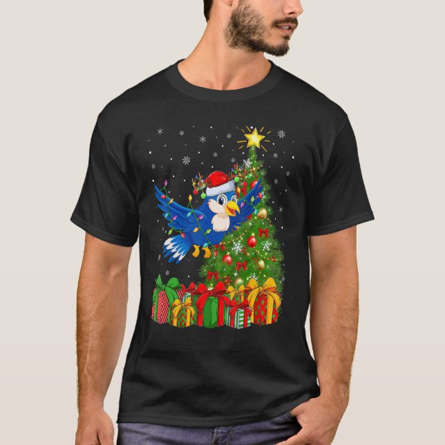 Bluebird   Xmas Holiday Santa Bluebird Christmas T T-Shirt (Vorderseite)
