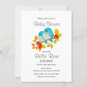 Bluebirds Bird Baby Shower Einladungen
