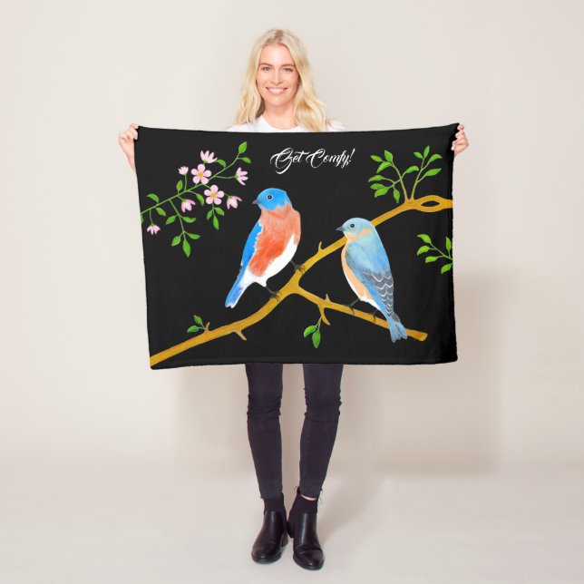 Bluebirds Black Fleecedecke (Beispiel)
