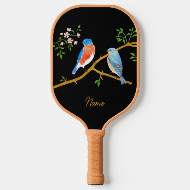 Bluebirds Black Pickleball Schläger (Vorderseite)