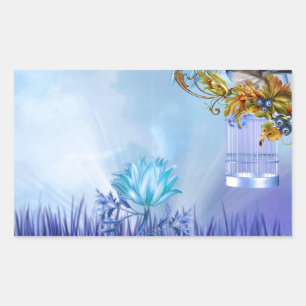 Bluebirds Blauer Teich Rechteckiger Aufkleber