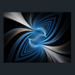 Bluebirds-Fraktal Poster<br><div class="desc">Wie zwei gegenüberliegende Bluebirds besaß dieses Fraktal Design ein blau-weiß kurvierendes lineares Design,  das abstrakte Spiegel auf jeder Seite in Form eines Vogelkopfes darstellt.</div>