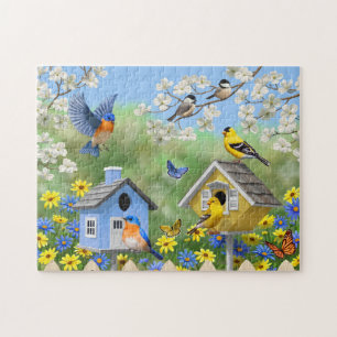 Bluebirds Goldfinches Birdhouses Blumengarten