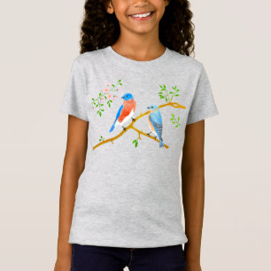 Bluebirds Gray Girl's T - Shirt