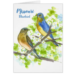 Bluebirds in a Hawthorn Tree Keep in Touch Blank