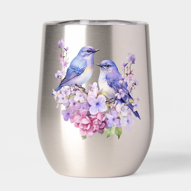 Bluebirds in Lilac-Blume (Rückseite)