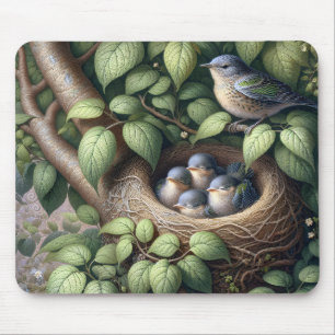 Bluebirds in Nest Mousepad