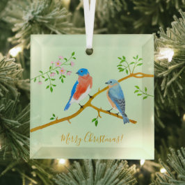 Bluebirds Ornament Aus Glas