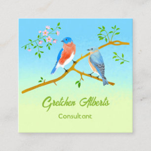 Bluebirds Square Business Card Quadratische Visitenkarte