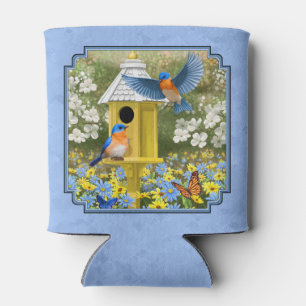 Bluebirds und Hexagon Birdhouse Blue Dosenkühler
