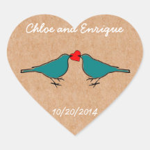 Bluebirds und Liebe Heart Wedding