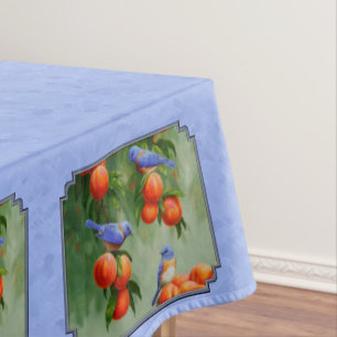 Bluebirds und Pfirsiche Blue Tischdecke
