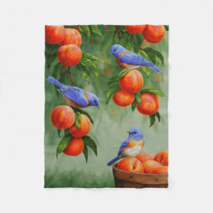 Bluebirds und Pfirsiche Fleecedecke