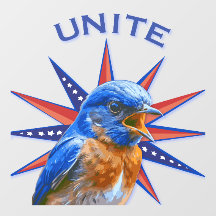 Bluebirds UNITE Fensterkleber (Kleber vorne)