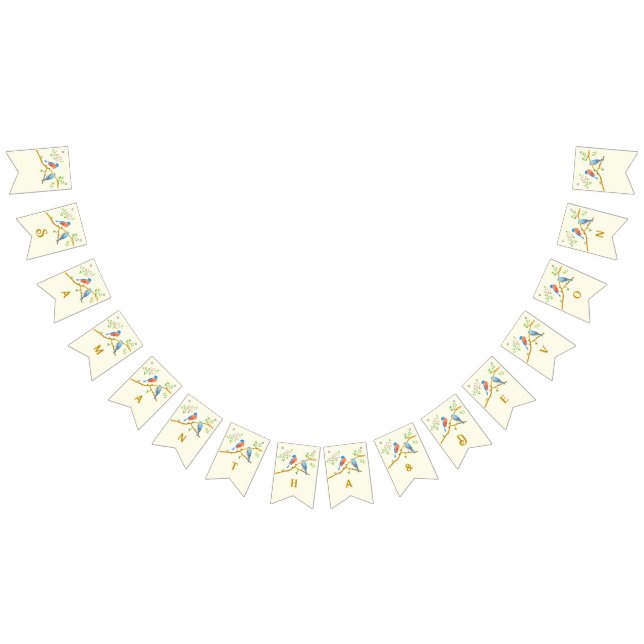 Bluebirds Wedding Bunting Flags Wimpelkette (Alle)