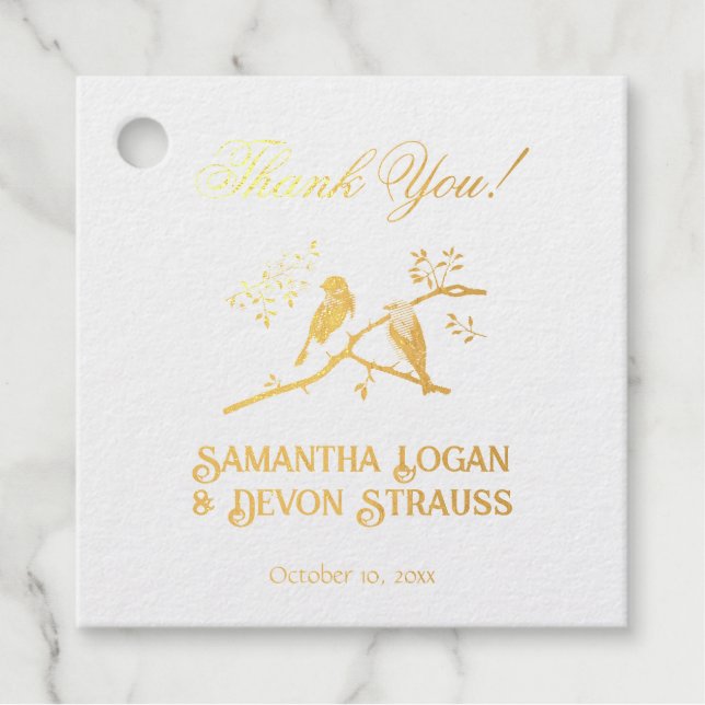 Bluebirds Wedding Geschenkanhänger (Vorderseite)