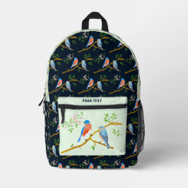 Bluebirts Blackpack Black & Bale Green Bedruckter Rucksack