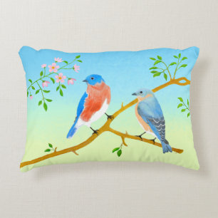 Bluebirts blass blau und grün dekokissen