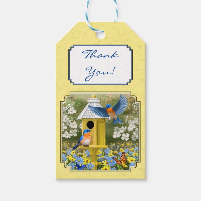 Bluebirts und Birnengelb Geschenkanhänger (Vorderseite)