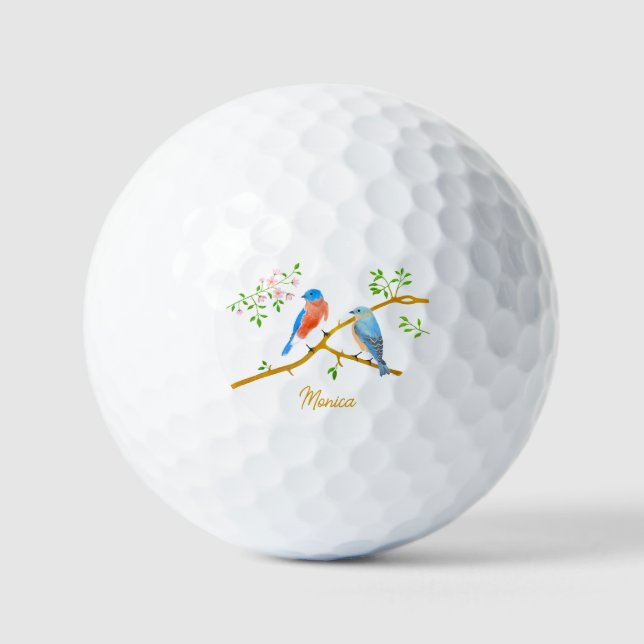Bluebirts weiß mit Text-Golfbälle Golfball (Vorderseite)