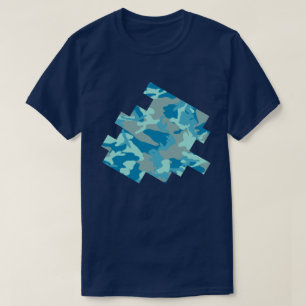BlueBlast Tarnmuster Digitale Skizze T-Shirt